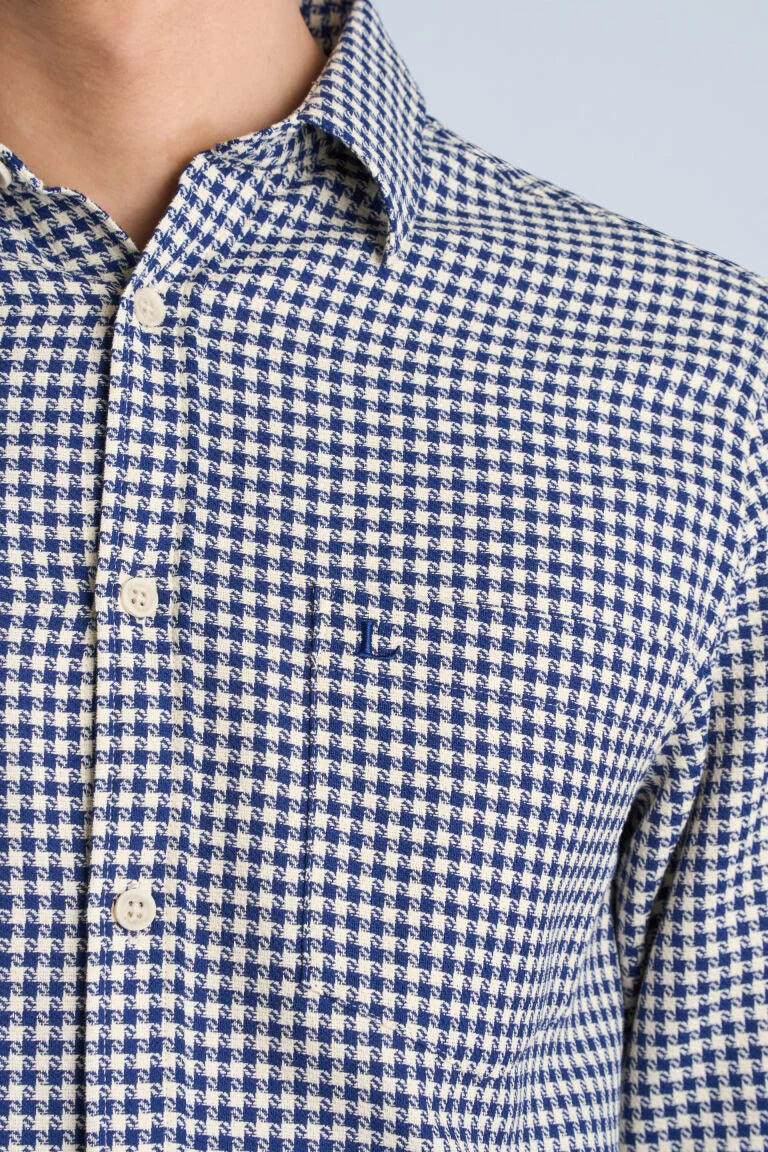 Mens - Checked Shirt With Breast Pocket Regal Blue (203936)