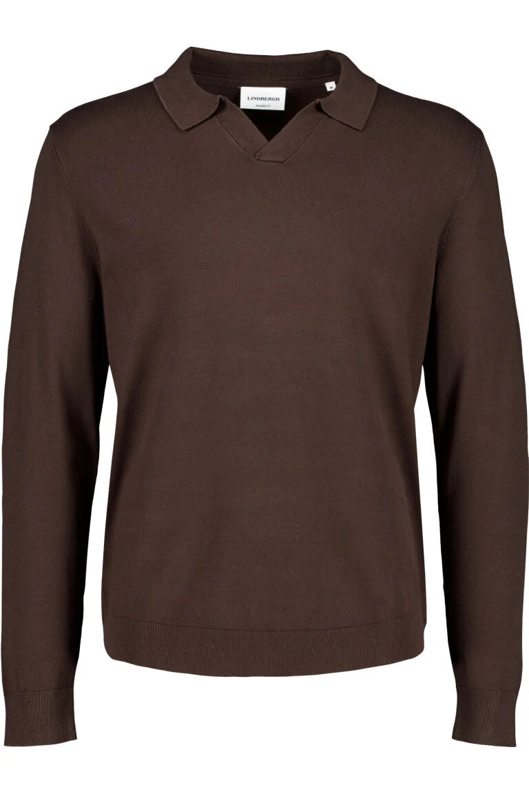 800803 - Mens Viscose Polo Neck Jumper Dark Brown