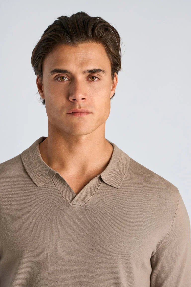800803 - Mens Fine Viscose Knit with Polo Collar