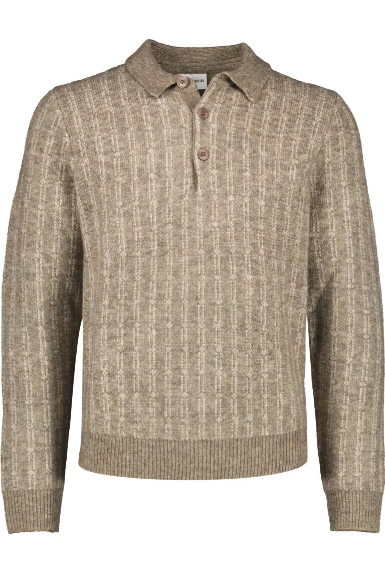 Mens - Button Down Jumper Sand Melange (805041)