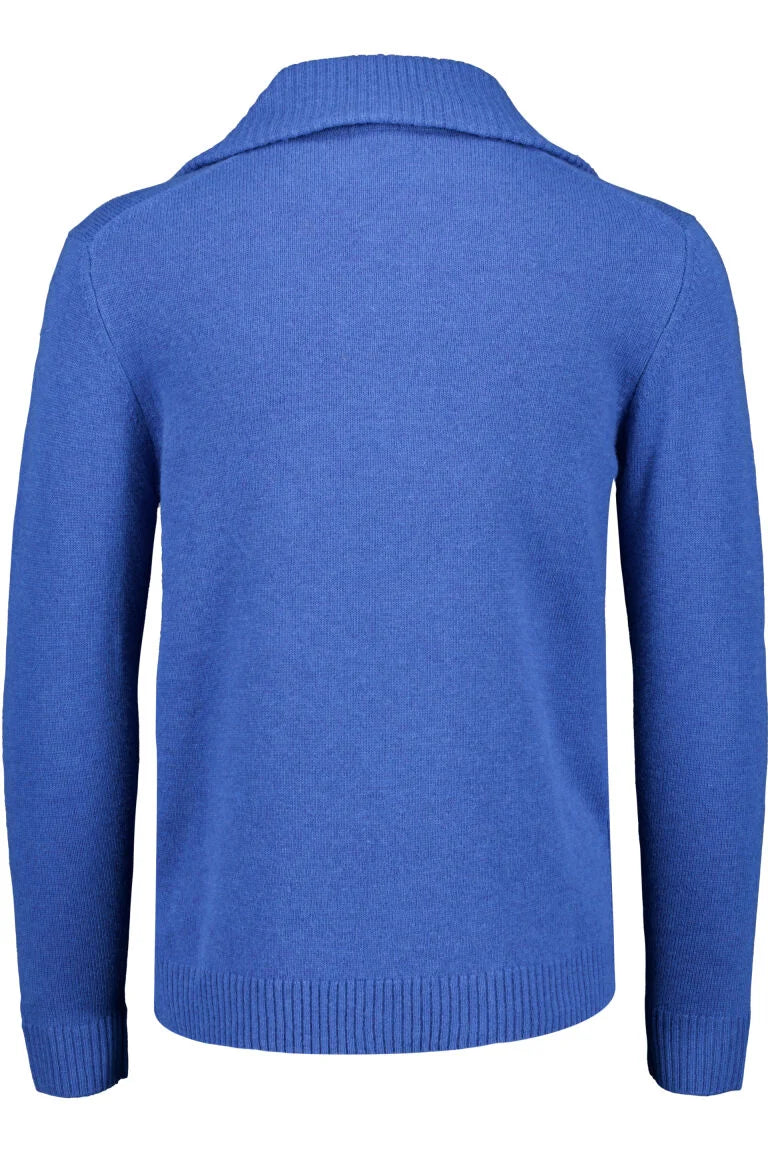 Mens - Lambswool Jumper with Zip Skye Blue (800233)