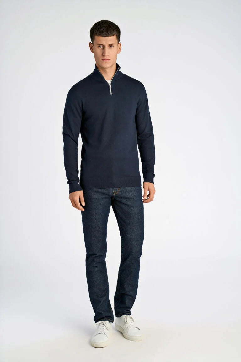 800173 - Mens EcoVero High Neck with Zip Light Weight Knitwear