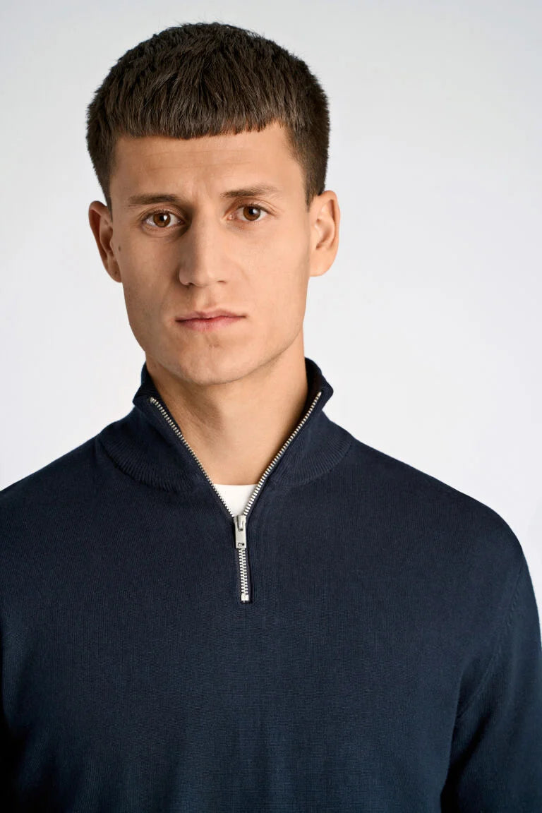 800173 - Mens EcoVero High Neck with Zip Light Weight Knitwear