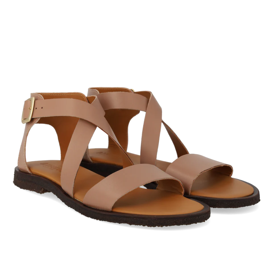 5442-119 Suede Sandal with Buckle Dessert