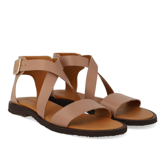 5442-119 Suede Sandal with Buckle Dessert