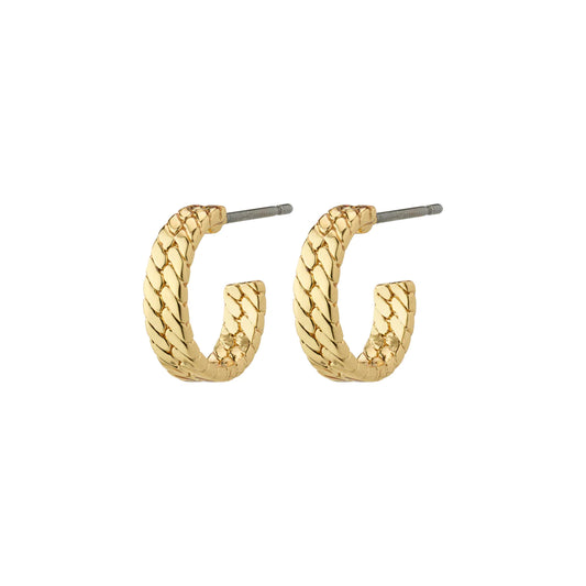 632212003 Joanna recycled snake chain hoop earrings gold-plated