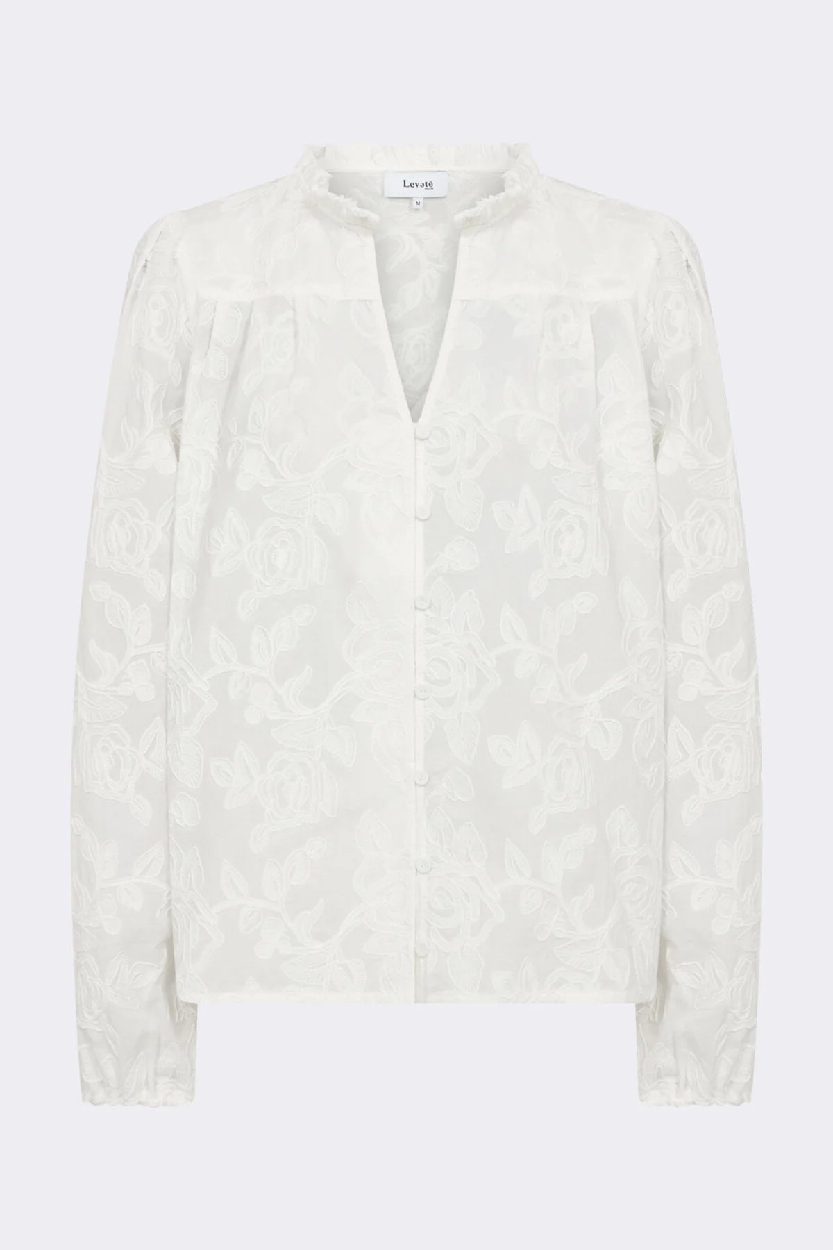 LR-Pollie 2 Cotton Delicate Floral Blouse White