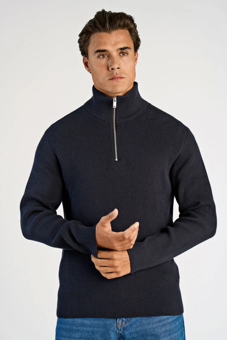Mens - Cotton Mix Jumper with Neck Zip (804030)