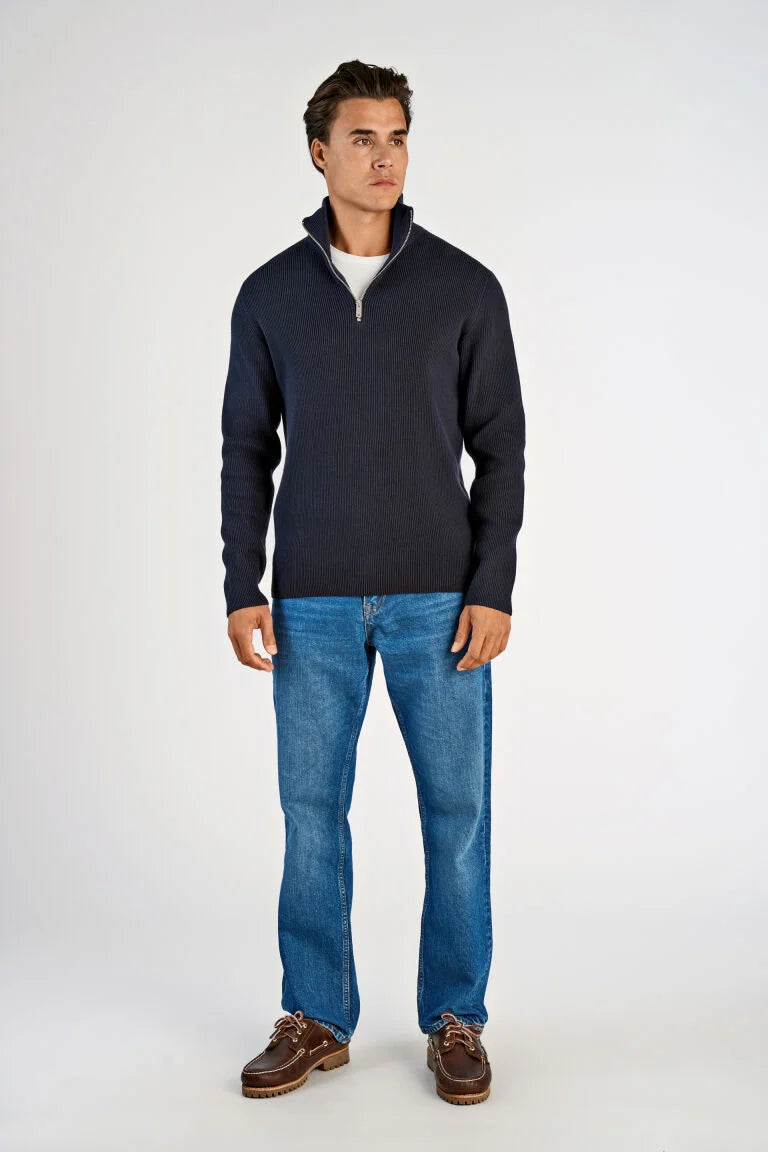 Mens - Cotton Mix Jumper with Neck Zip (804030)
