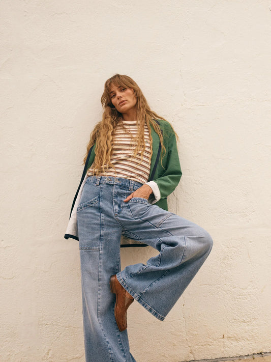 MMHFair Wide Leg Light Jeans Light Blue 32"