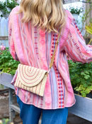 BCAmalfi Straw Clutch Bag