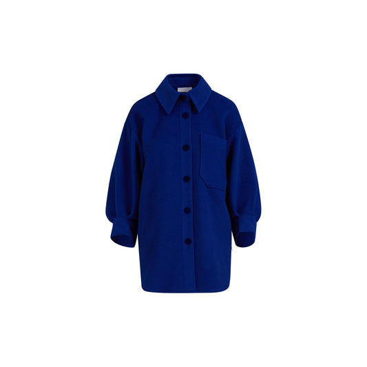 Overshirt with Puff Sleeves Electric Ocean