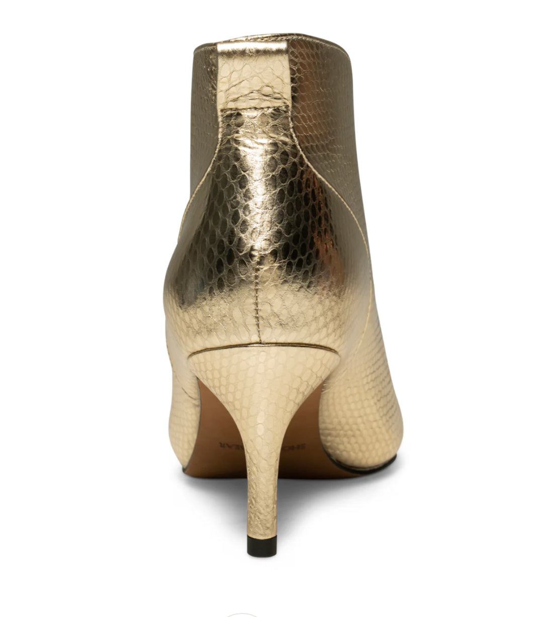 VALENTINE LEATHER LOW CUT BOOTIE - GOLD