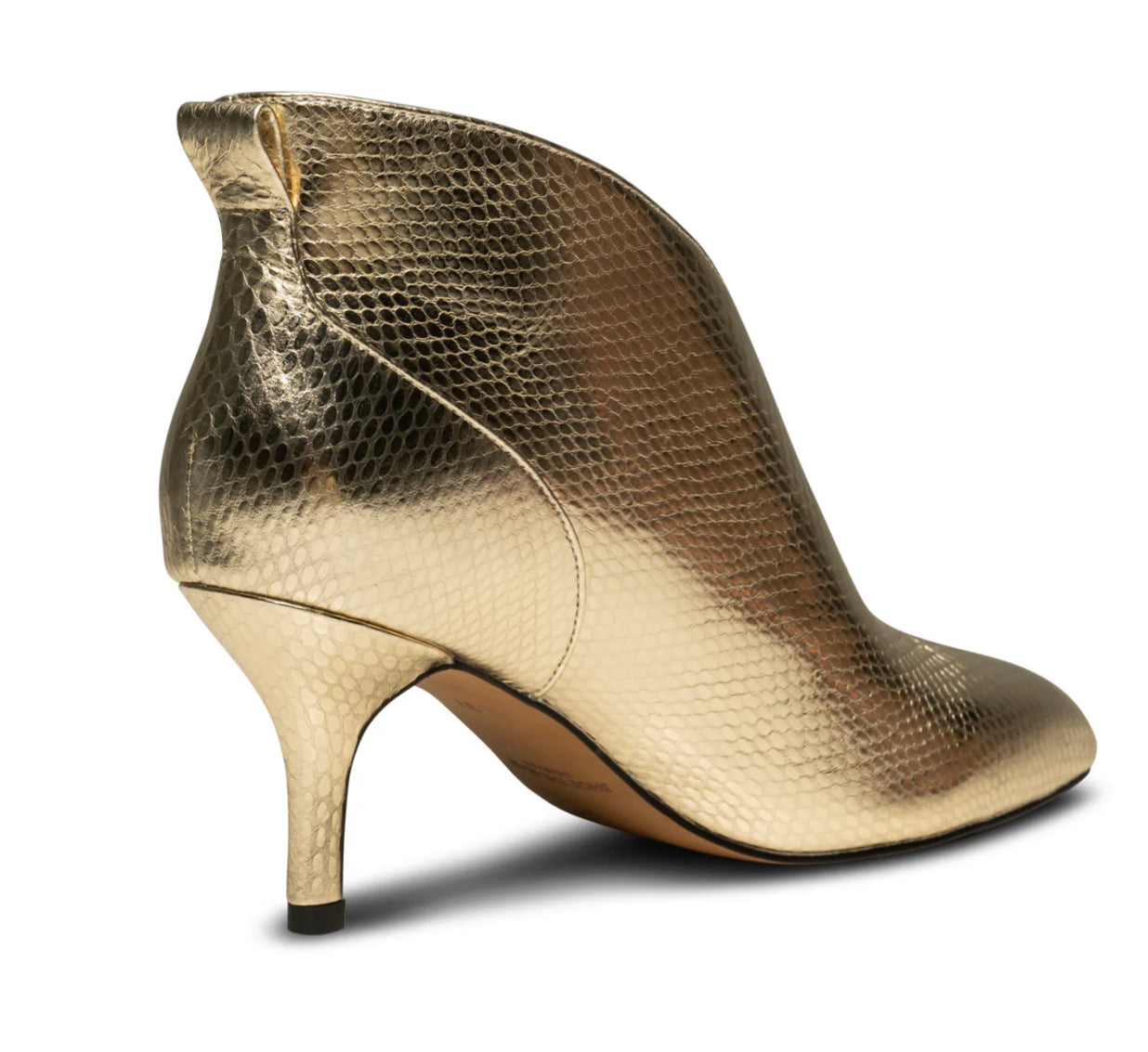 VALENTINE LEATHER LOW CUT BOOTIE - GOLD