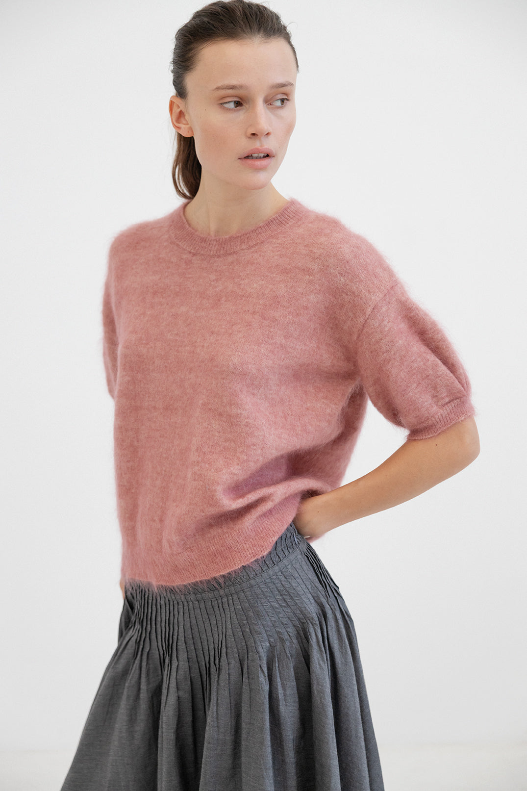 Billie Short Sleeved Jumper Old Rose