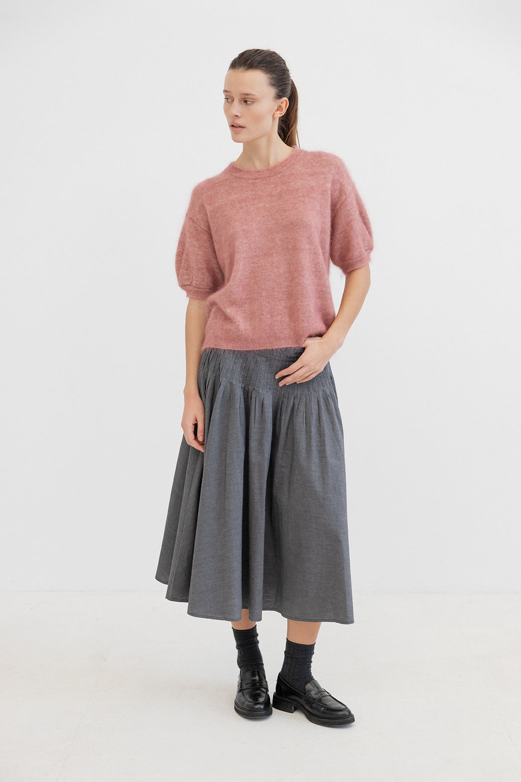 Billie Short Sleeved Jumper Old Rose