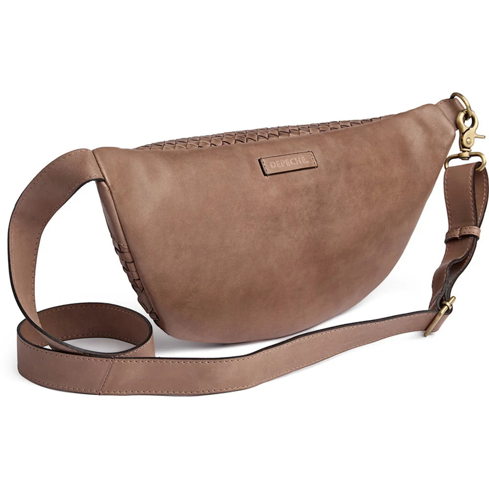 16724 - Sofya Woven Bumbag Dark Taupe