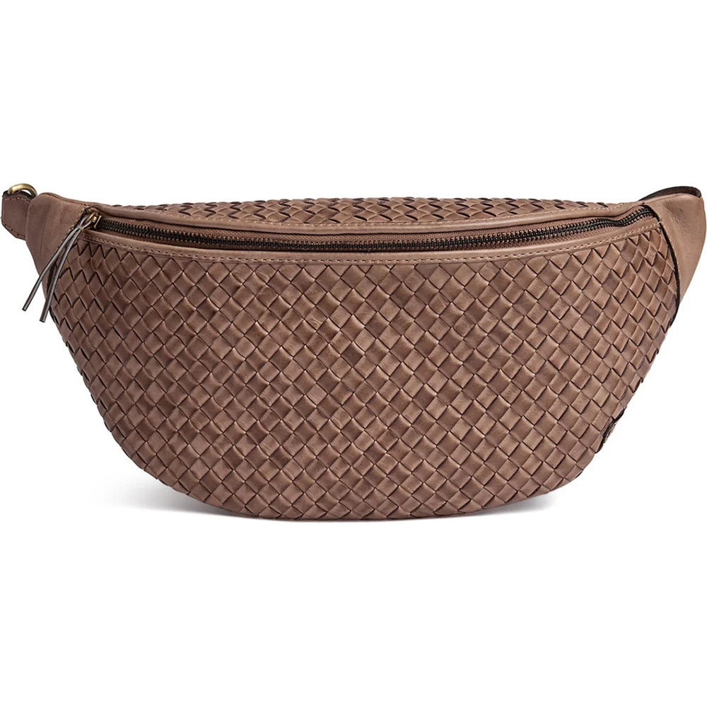 16724 - Sofya Woven Bumbag Dark Taupe