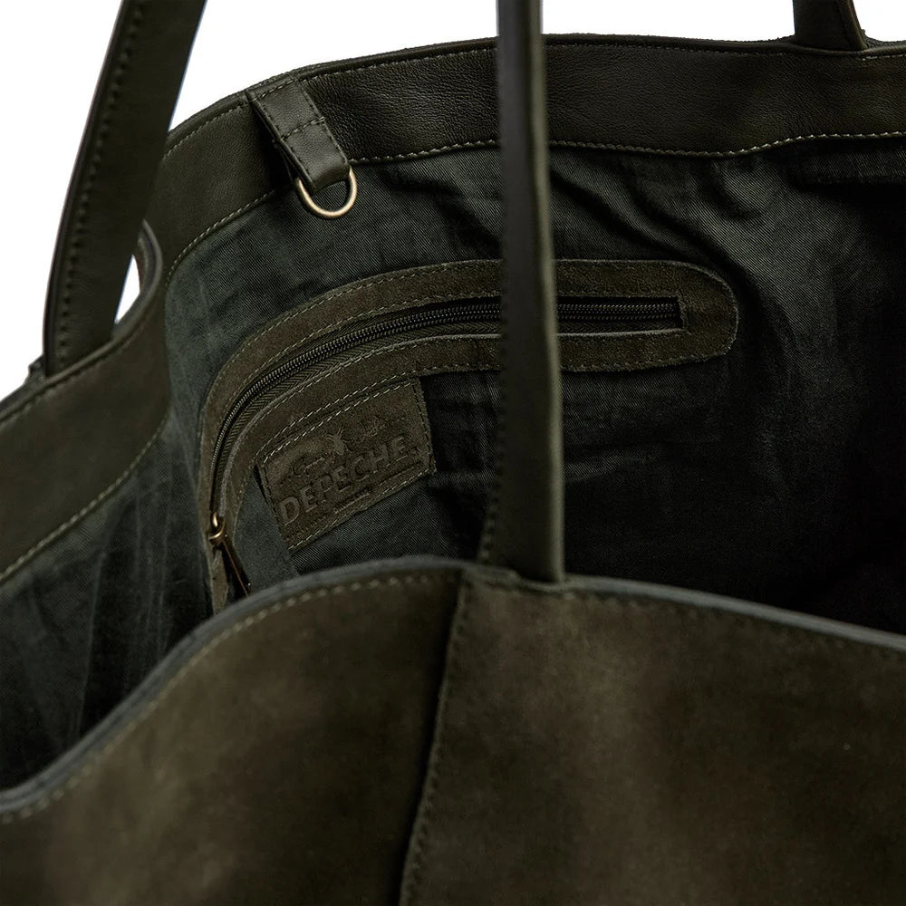 16982 Bilbao leather & suede shopper bag Army Green