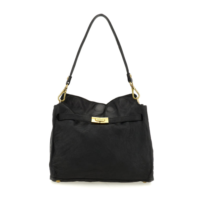 Campomaggi Ada Large Statement Leather Bag Black