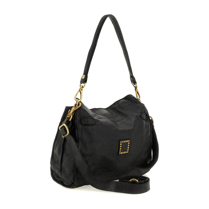 Campomaggi Ada Large Statement Leather Bag Black