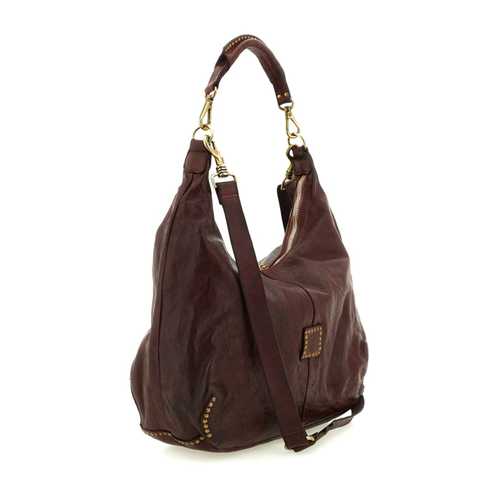Wanda - Italian Leather Shoulder Bag Moro