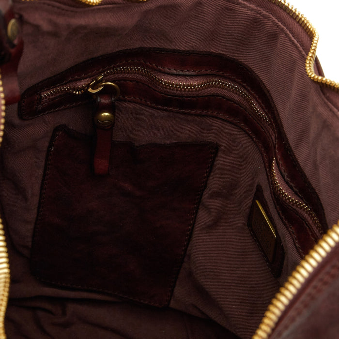 Wanda - Italian Leather Shoulder Bag Moro