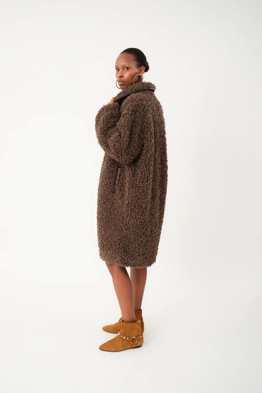 DooLL Oversize Teddy Jacket Dark Mokka