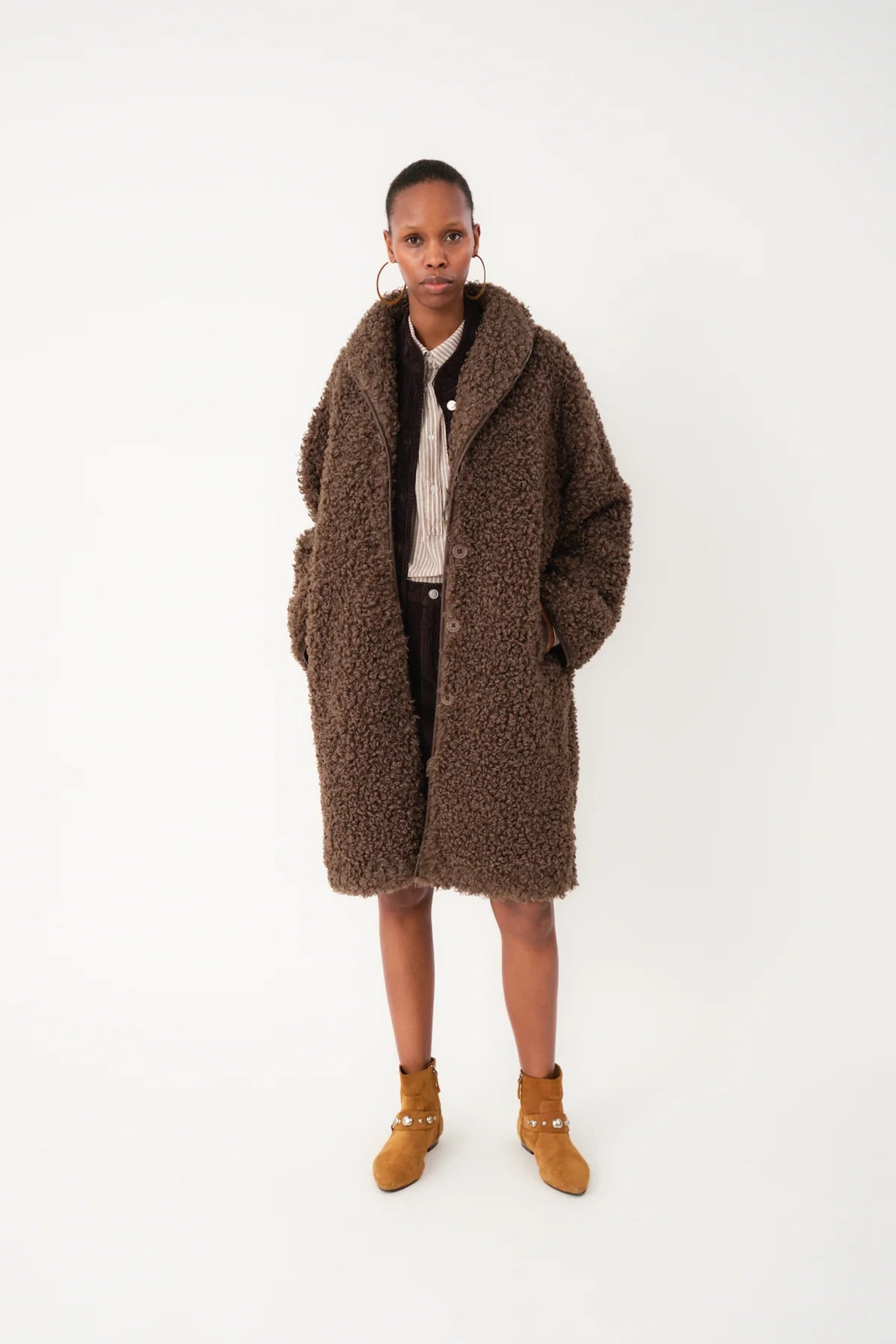 DooLL Oversize Teddy Jacket Dark Mokka