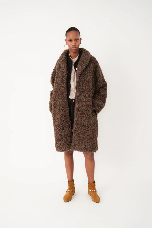 DooLL Oversize Teddy Jacket Dark Mokka