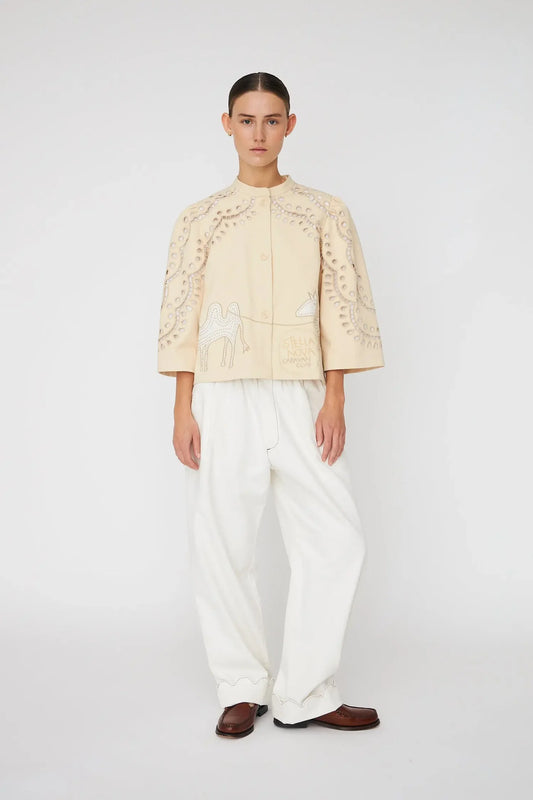 Embroidery Anglaise Jacket Creme Tores