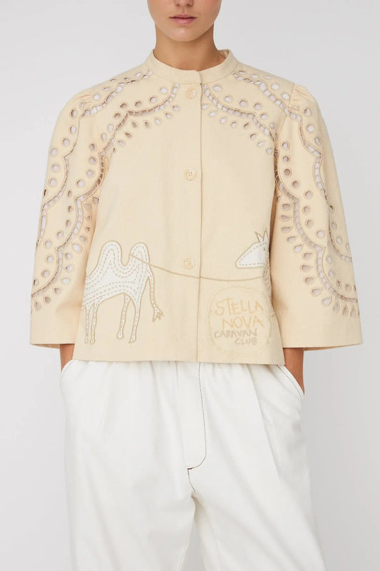 Embroidery Anglaise Jacket Creme Tores