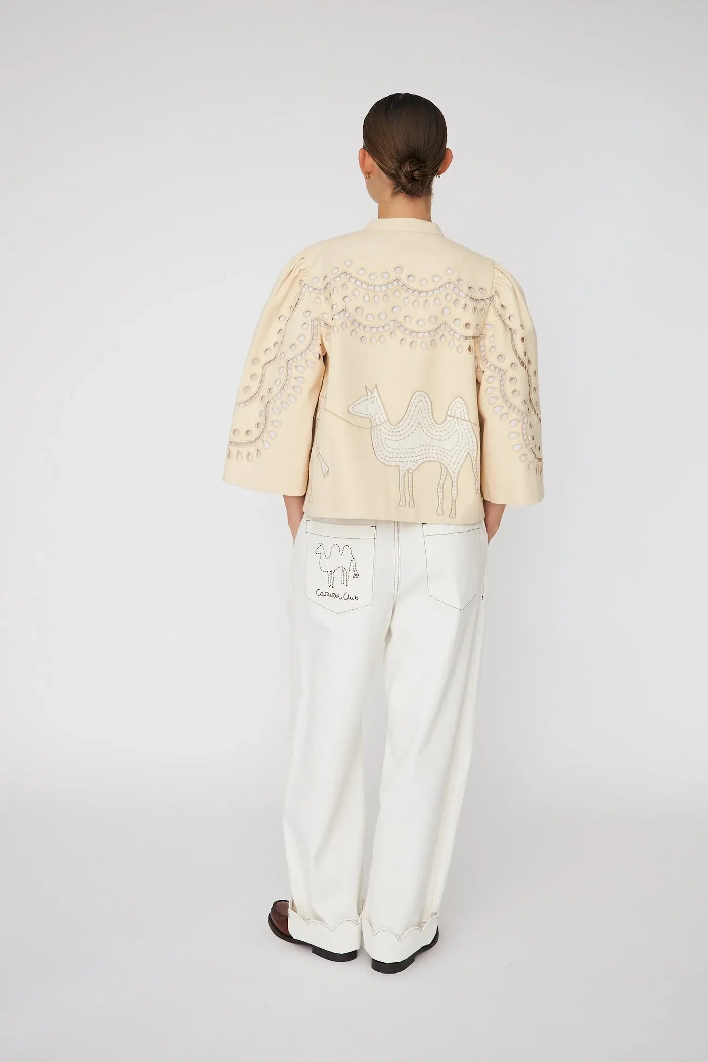 Embroidery Anglaise Jacket Creme Tores