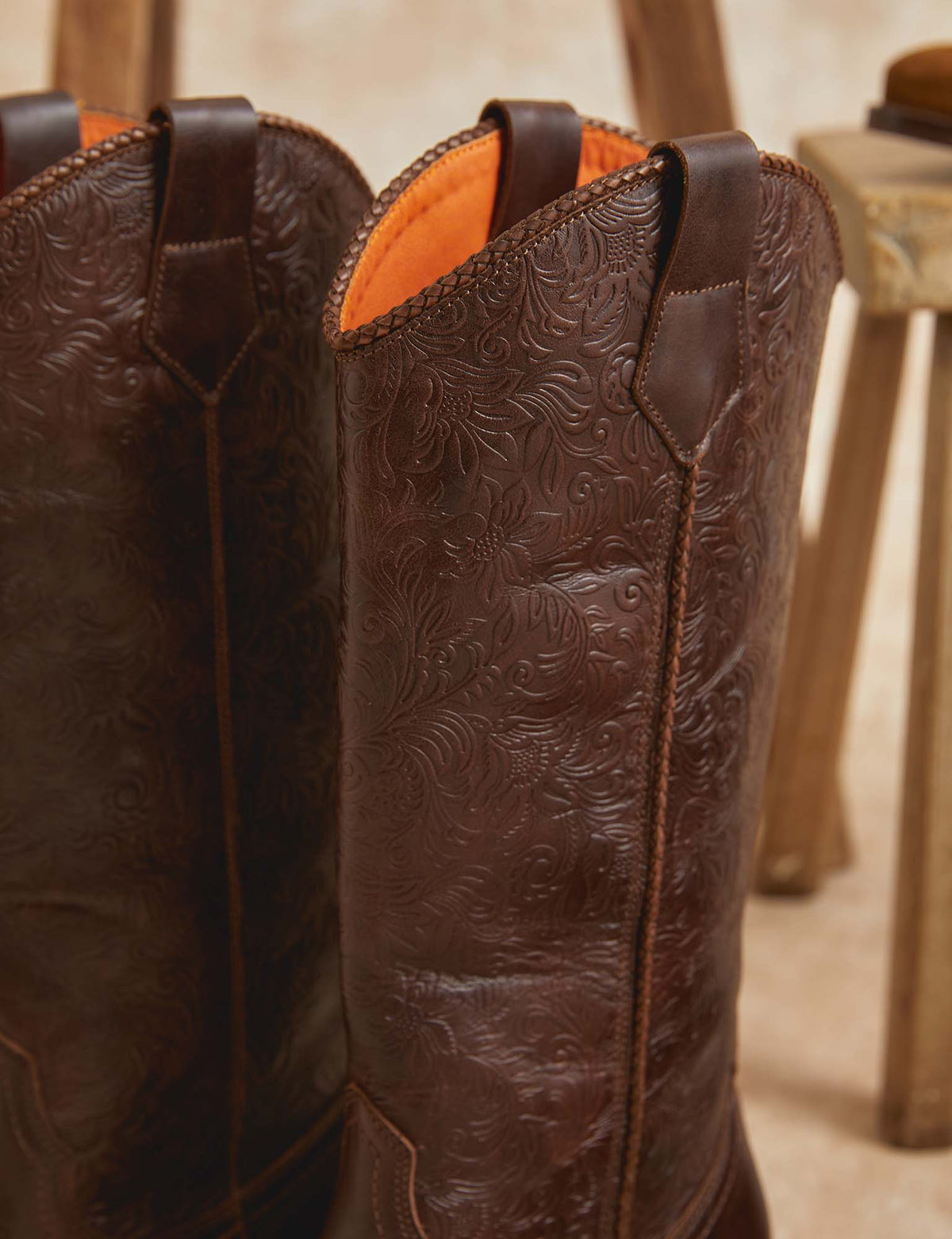 Goldie Cordoban Western Leather Boot Conker
