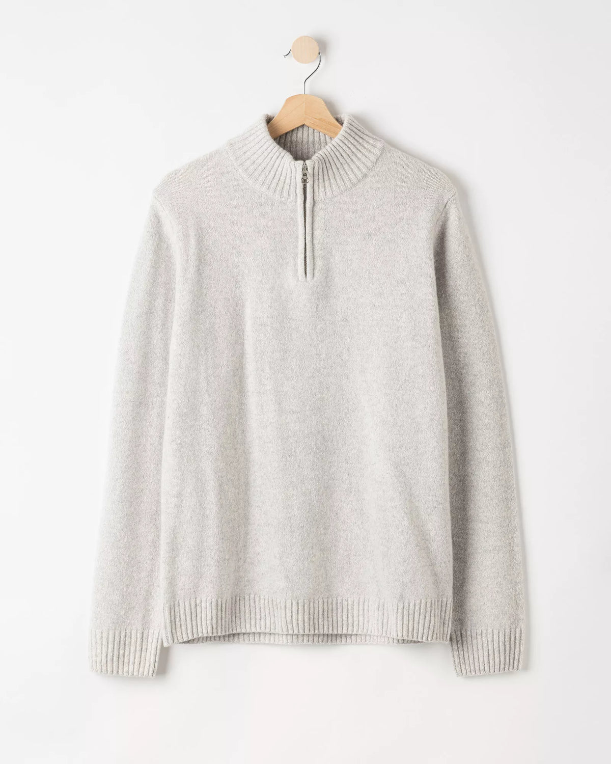Mens - Charles T-Neck Jumper Marble Grey
