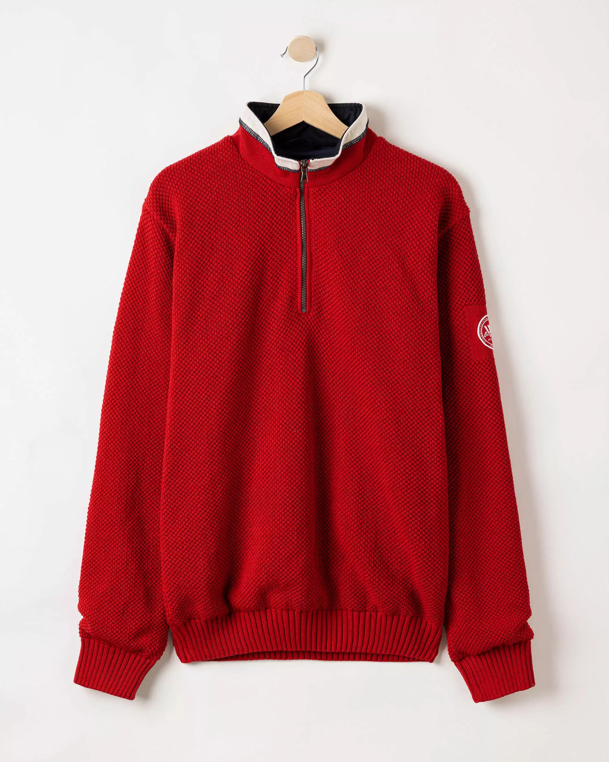 Mens - Classic Windproof T-Neck Red