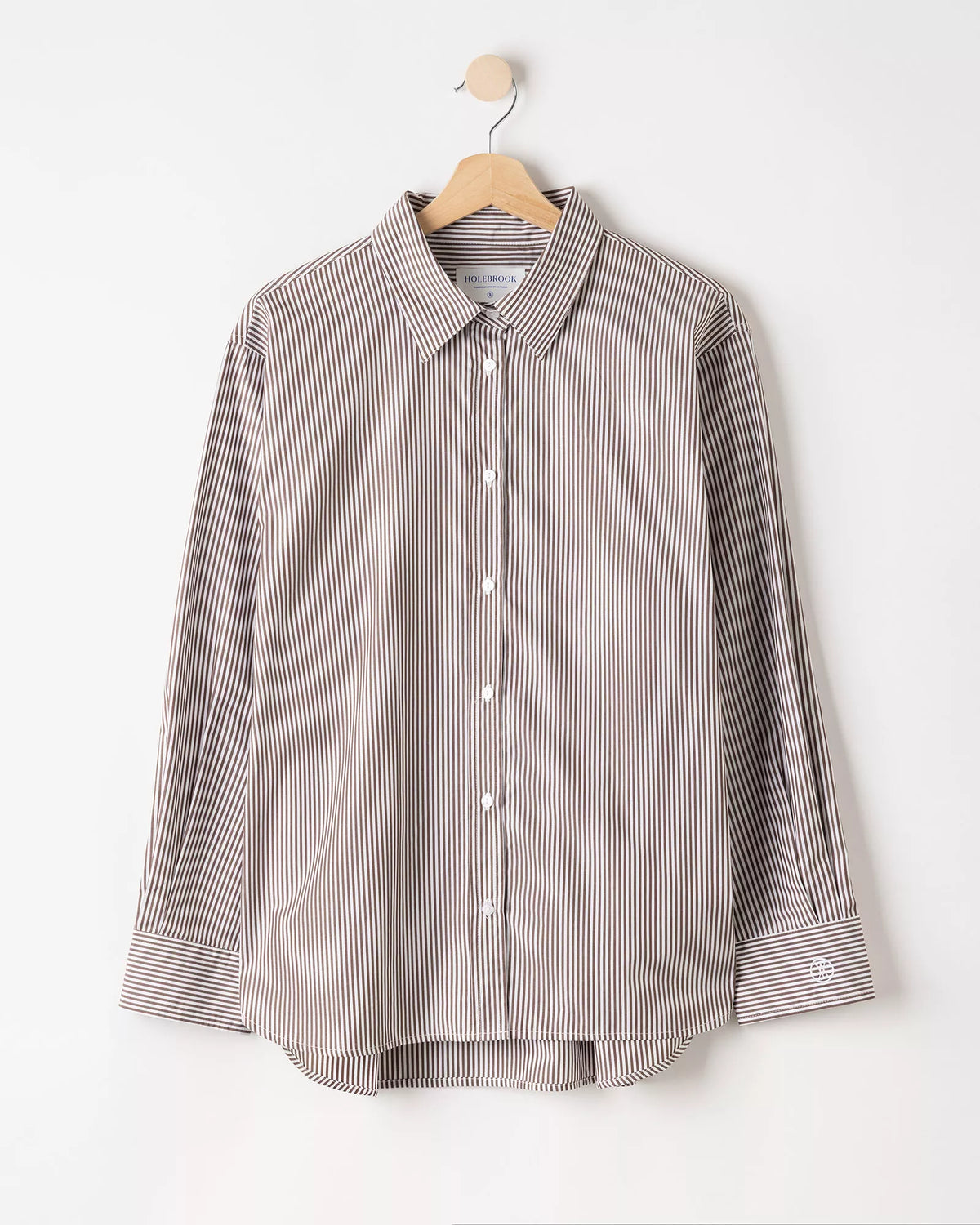 Jennifer Striped Cotton Shirt Brown/White