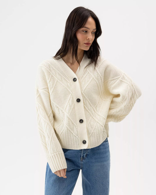 Nadira Structured Cardigan Off White