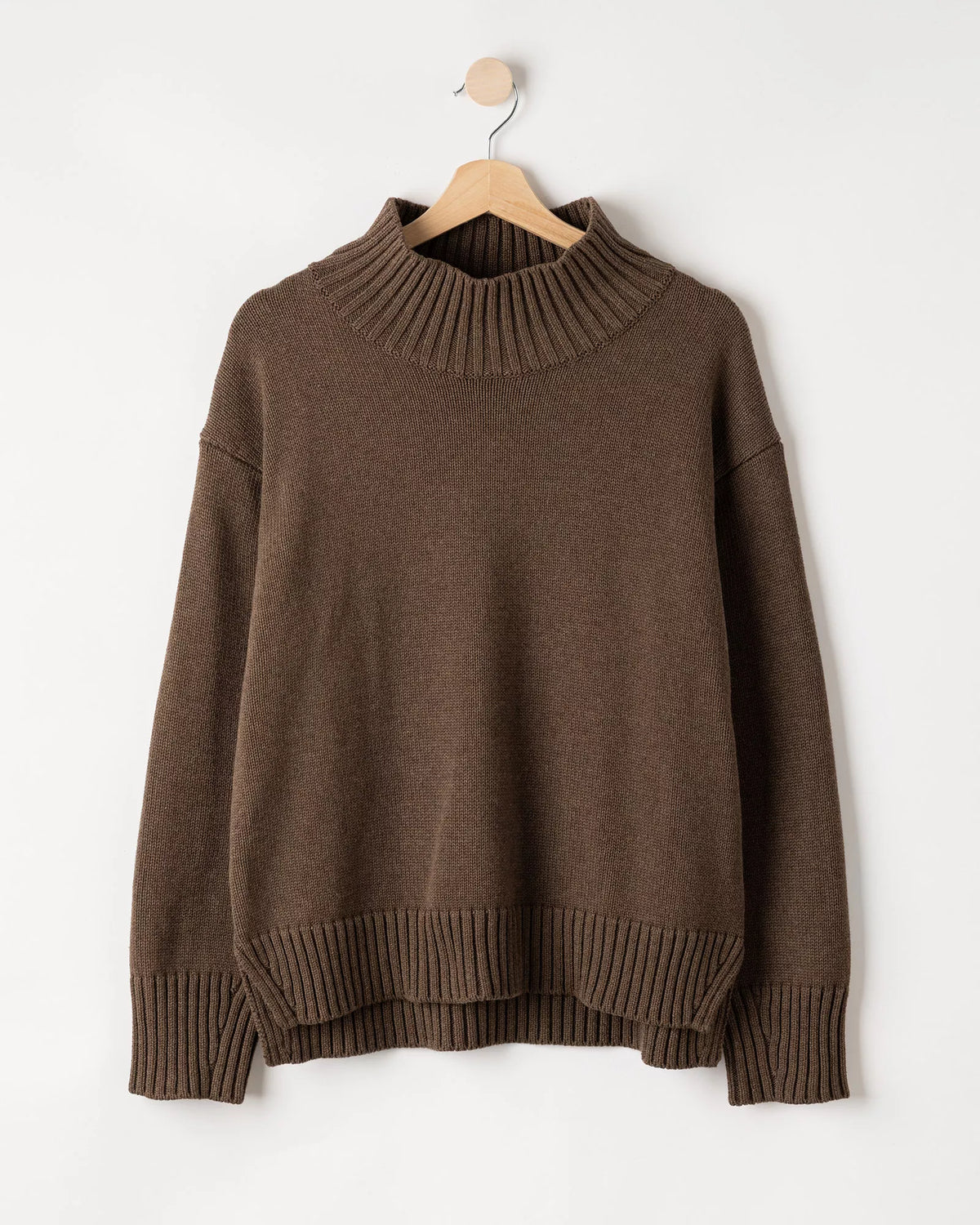 Sissa Turtle Neck Cotton Jumper Teak Melange