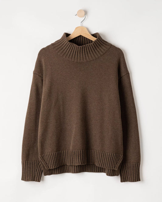 Sissa Turtle Neck Cotton Jumper Teak Melange