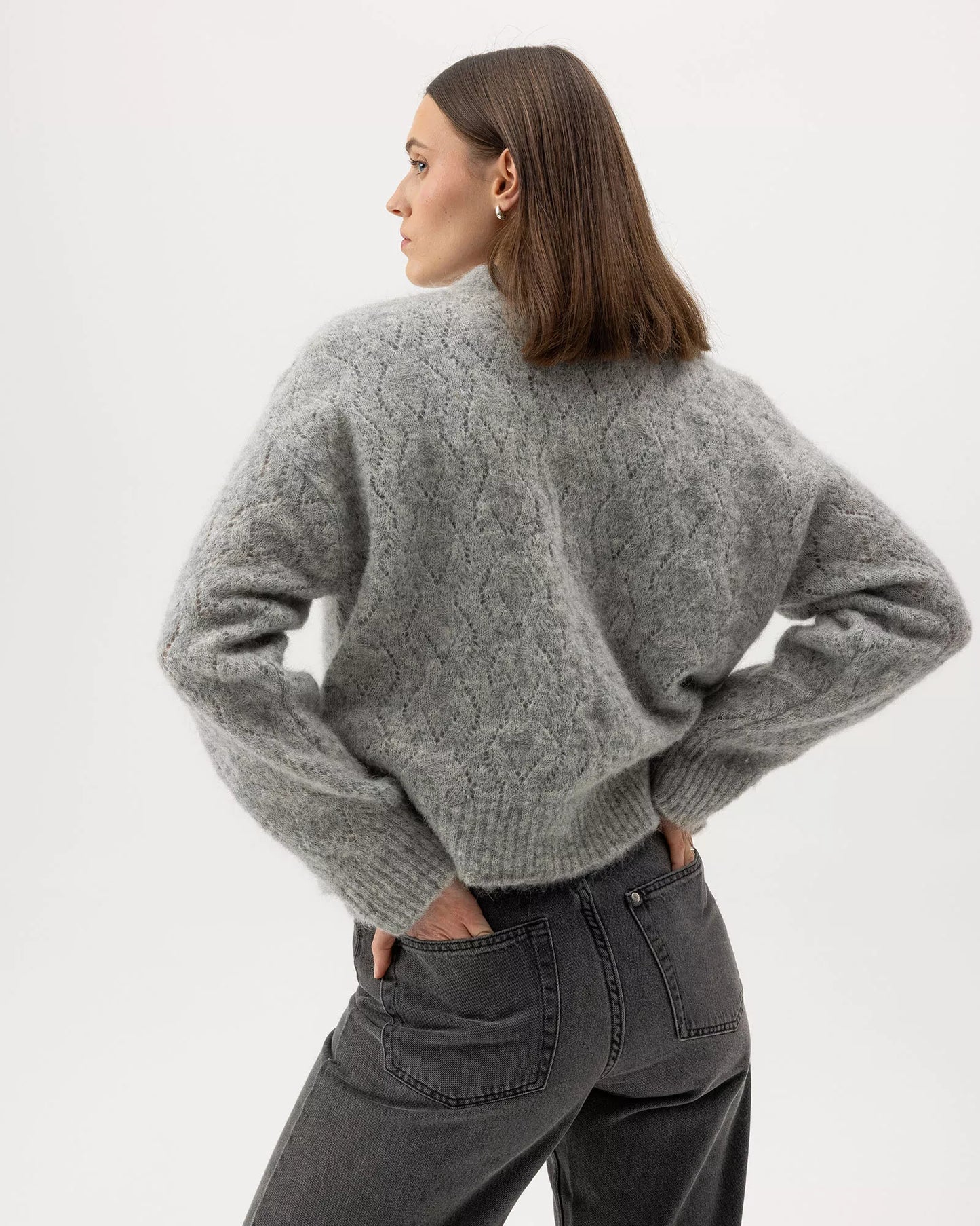 Tindra Cardigan Grey Melange