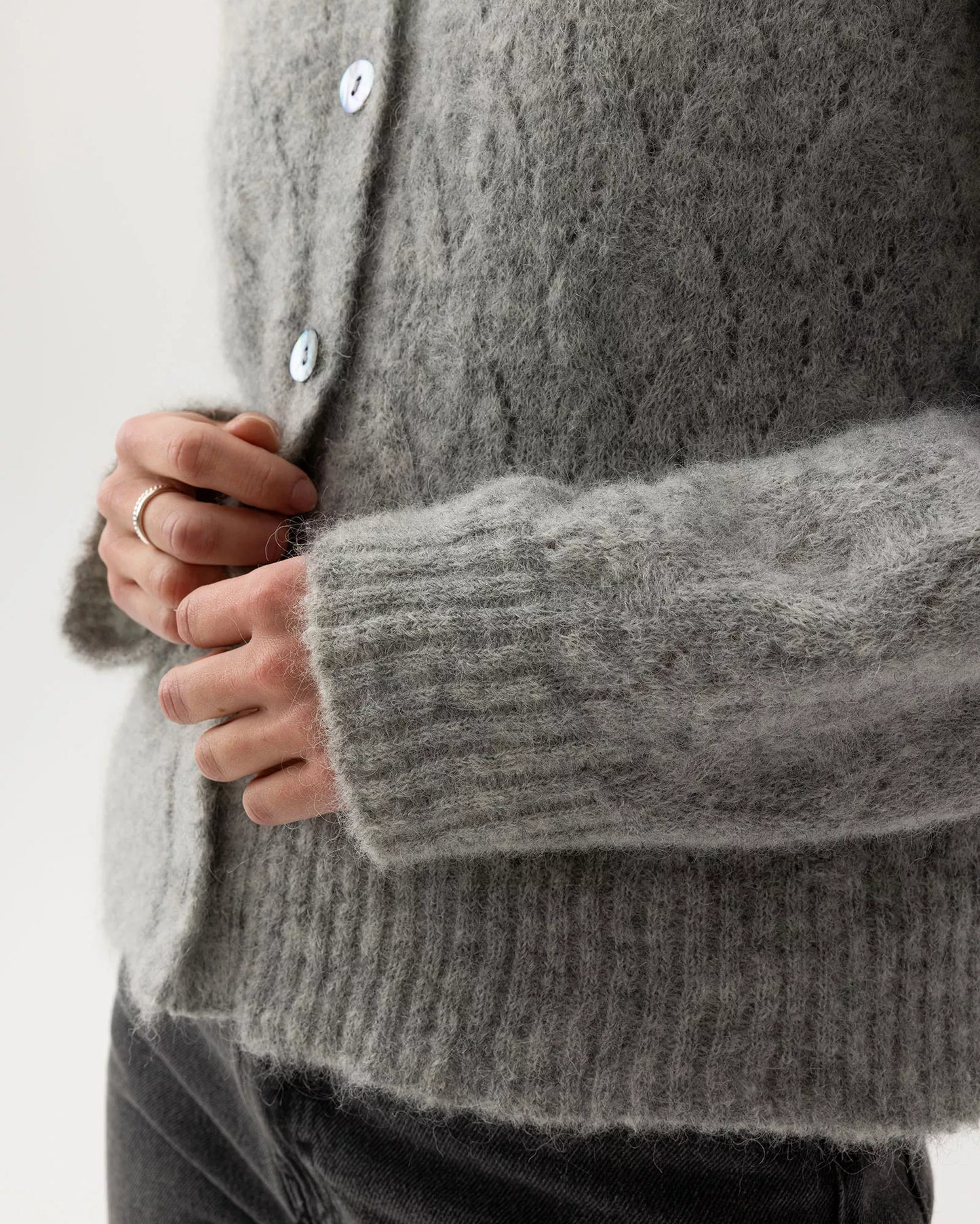Tindra Cardigan Grey Melange