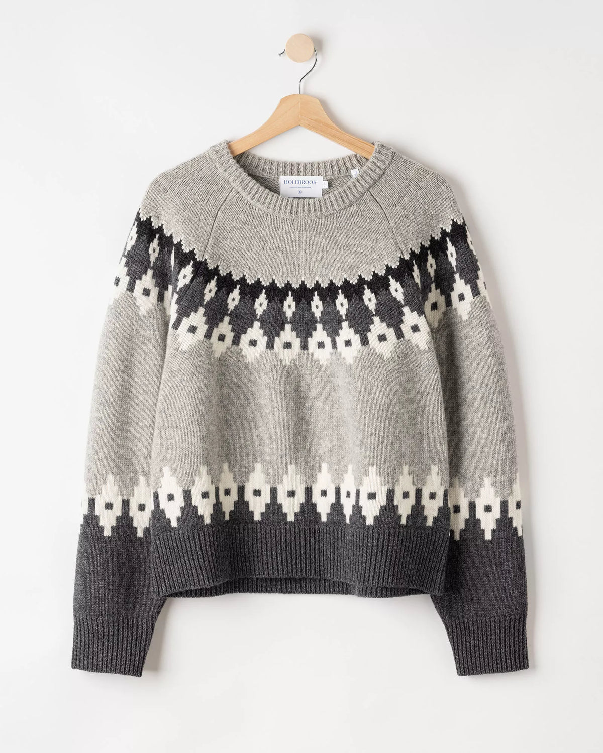 Vigdis Nordic Print Jumper Grey Melange