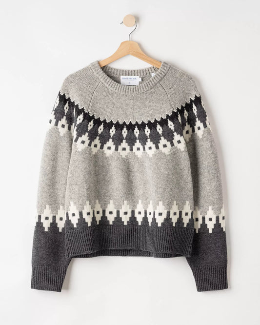 Vigdis Nordic Print Jumper Grey Melange