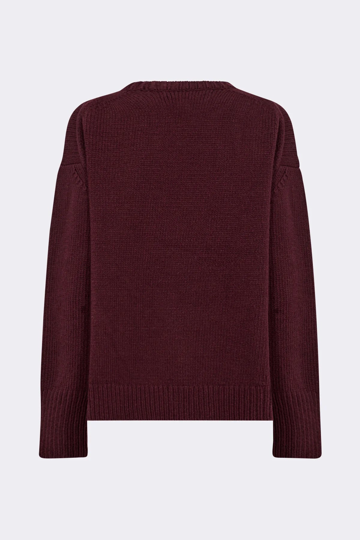 LR-Perle 1 Round Neck Knitted Jumper Bordeaux/Light Brown