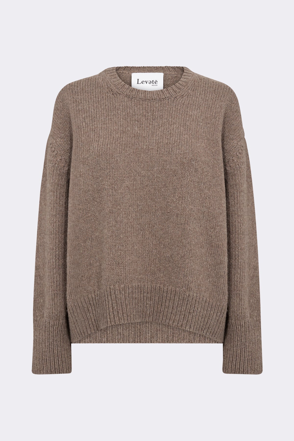 LR-Perle 1 Round Neck Knitted Jumper Bordeaux/Light Brown