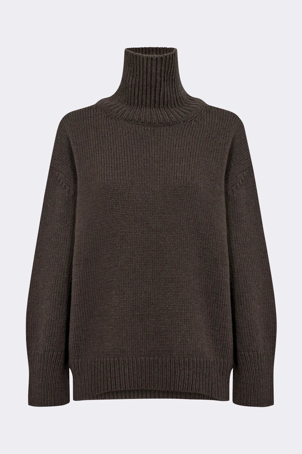 LR-PERLE 3 Knitted Pullover Dark Brown/Bordeaux