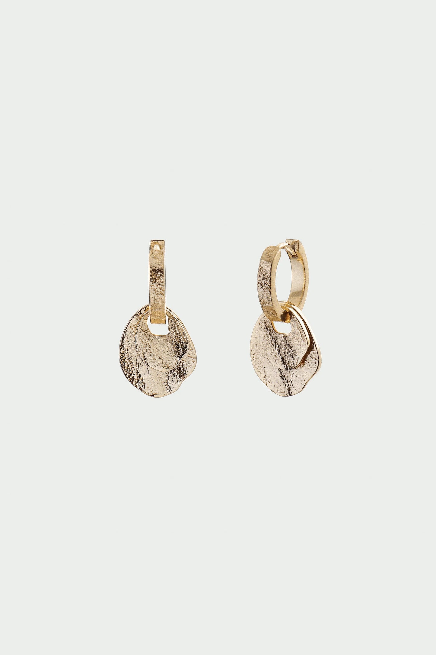 Baia Earrings - Double Disc Hoop Earring Gold