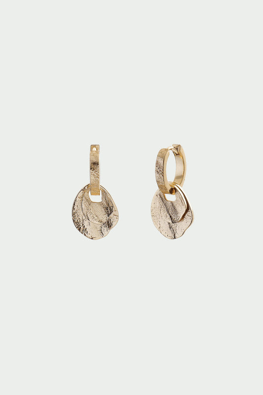 Baia Earrings - Double Disc Hoop Earring Gold