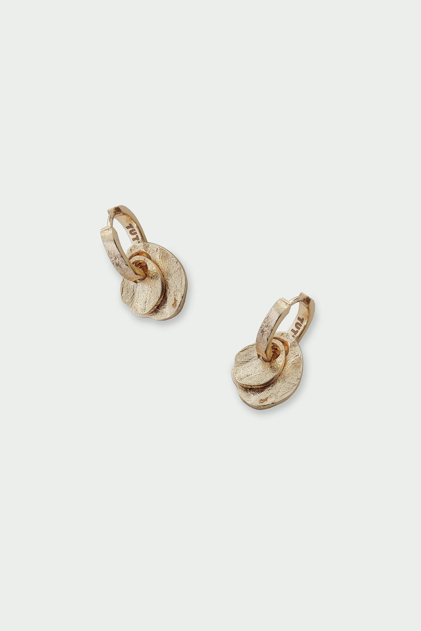 Baia Earrings - Double Disc Hoop Earring Gold